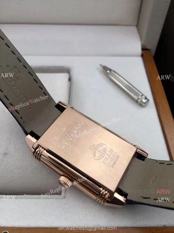 Clone Jaeger LeCoultre Grande Reverso Duo Men Watch Rose Gold with Date Clone Jaeger LeCoultre Grande Reverso Duo Men Watch Rose Gold with Date