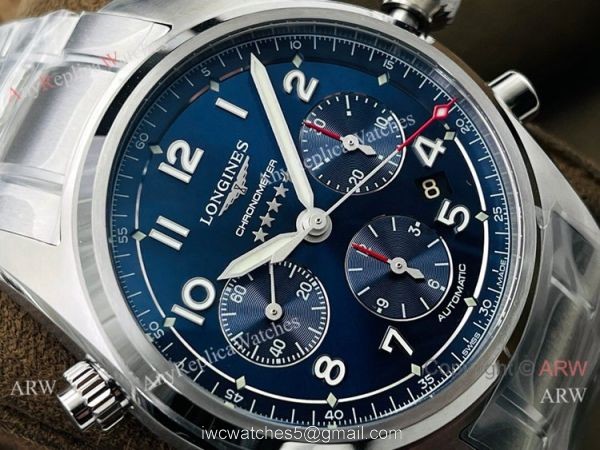CF Factory Swiss Replica Longines Spirit ETA7753 Chronograph Watch Blue Dial Stainless Steel CF Factory Swiss Replica Longines Spirit ETA7753 Chronograph Watch Blue Dial Stainless Steel