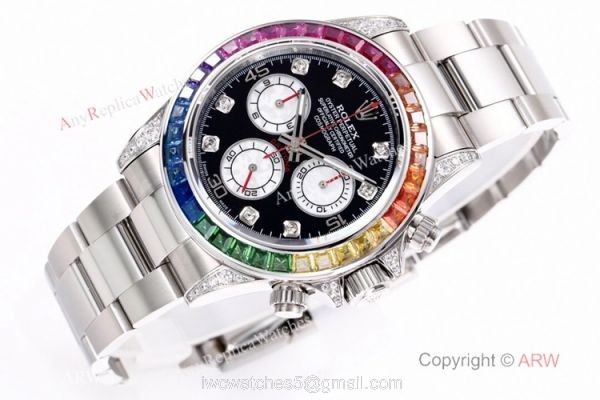 BL Factory Replica Rolex Daytona Rainbow Stainless Steel Watch Cal.4130 40mm BL Factory Replica Rolex Daytona Rainbow Stainless Steel Watch Cal.4130 40mm