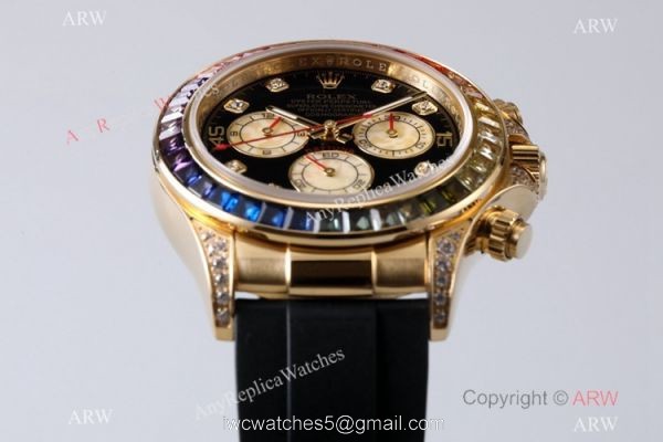 BL Factory Swiss Grade Rolex Daytona Gold Rainbow Copy Watch Cal.4130 Chronograph BL Factory Swiss Grade Rolex Daytona Gold Rainbow Copy Watch Cal.4130 Chronograph