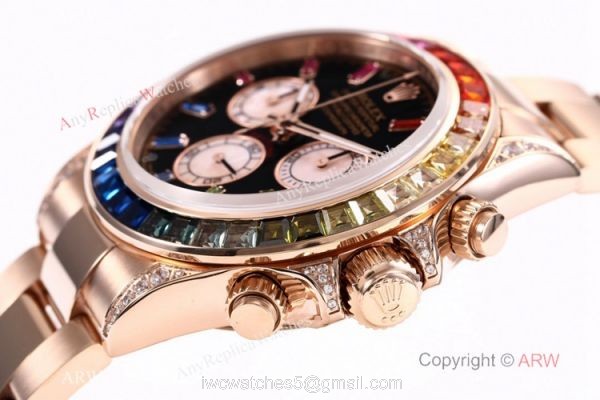BL Factory Swiss Replica Rolex Daytona Rose Gold Rainbow Cal.4130 Watch 40mm BL Factory Swiss Replica Rolex Daytona Rose Gold Rainbow Cal.4130 Watch 40mm