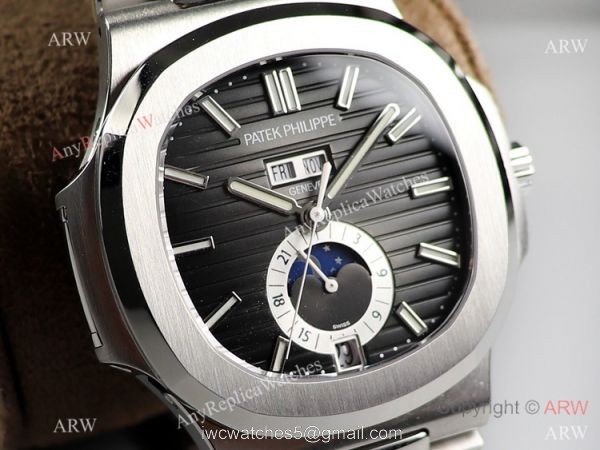 GR Factory Patek Philippe Nautilus Annual Calendar Moonphase Watch Black Dial GR Factory Patek Philippe Nautilus Annual Calendar Moonphase Watch Black Dial