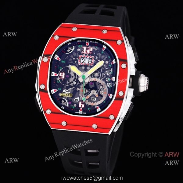Red Richard Mille Tourbillon Watch Rm 62-01 High End Replica For Men Red Richard Mille Tourbillon Watch Rm 62-01 High End Replica For Men