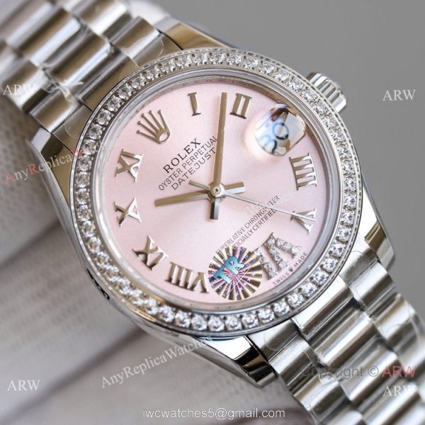 TR Factory Copy Rolex Datejust 31mm Watch President Stainless Steel Purple Dial TR Factory Copy Rolex Datejust 31mm Watch President Stainless Steel Purple Dial