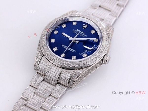 Full Diamond Rolex Datejust 126334 Blue Dial With Diamond Markers Knockoff Watch Full Diamond Rolex Datejust 126334 Blue Dial With Diamond Markers Knockoff Watch