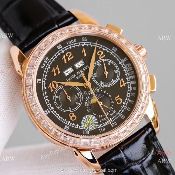 JH Swiss Replica Patek Philippe Perpetual Calendar Chronograph 5270z Watch Rose Gold Diamond Bezel JH Swiss Replica Patek Philippe Perpetual Calendar Chronograph 5270z Watch Rose Gold Diamond Bezel