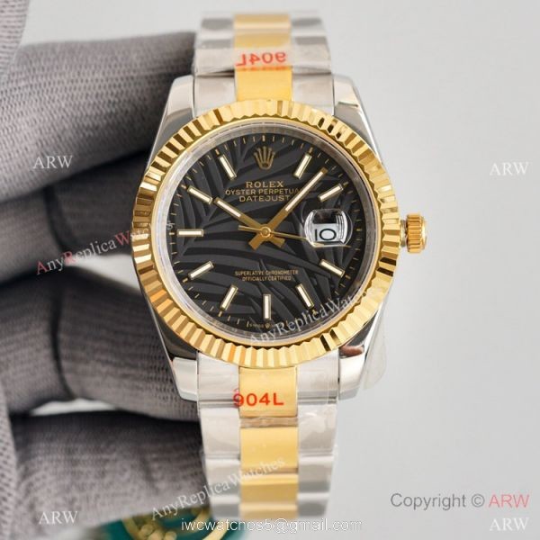 Swiss Quality Rolex Oyster Perpetual Datejust 41mm Watch Two Tone Oyster Palm Dial Swiss Quality Rolex Oyster Perpetual Datejust 41mm Watch Two Tone Oyster Palm Dial
