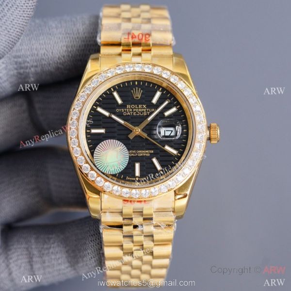 Swiss Quality Copy Rolex Datejust 41mm Watch All Gold Diamond Bezel Motif Dial Swiss Quality Copy Rolex Datejust 41mm Watch All Gold Diamond Bezel Motif Dial