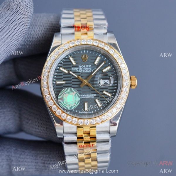 Swiss Quality Copy Rolex Datejust 41mm Watch Two Tone Jubilee Diamond Bezel Motif Dial Citizen 8215 Swiss Quality Copy Rolex Datejust 41mm Watch Two Tone Jubilee Diamond Bezel Motif Dial Citizen 8215