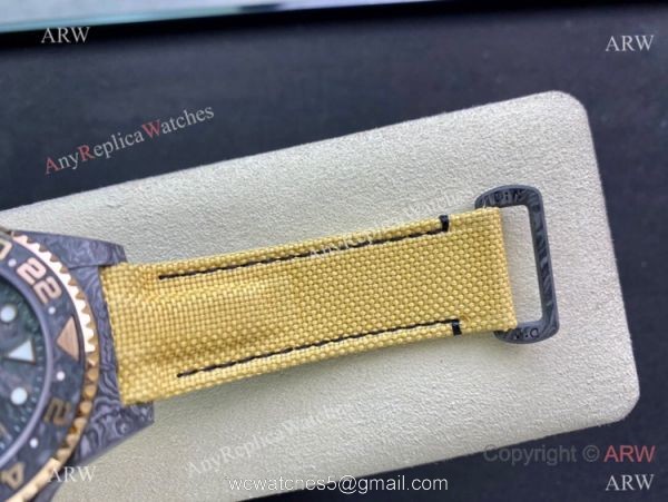 2021 Super Clone Rolex Diw GMT-Master 2 Watch JH Factory Cal.3186 Movement Carbon Case Khaki fabric Leather Strap 2021 Super Clone Rolex Diw GMT-Master 2 Watch JH Factory Cal.3186 Movement Carbon Case Khaki fabric Leather Strap
