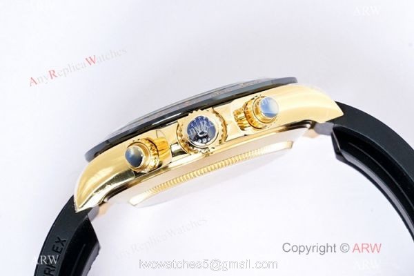 (EW) Swiss Copy Rolex Cosmograph Daytona EWF 7750 Black Diamond Dial Oysterflex Rubber 40mm (EW) Swiss Copy Rolex Cosmograph Daytona EWF 7750 Black Diamond Dial Oysterflex Rubber 40mm