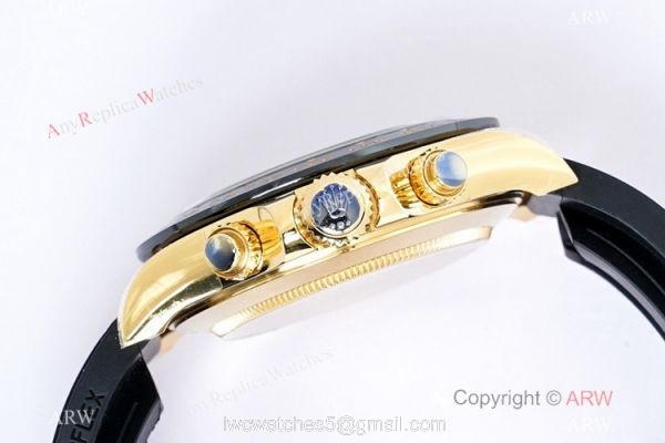(EW) Swiss Copy Rolex Daytona EWF 7750 Black/Champagne Dial Ceramic Bezel Oysterflex Strap 40mm (EW) Swiss Copy Rolex Daytona EWF 7750 Black/Champagne Dial Ceramic Bezel Oysterflex Strap 40mm