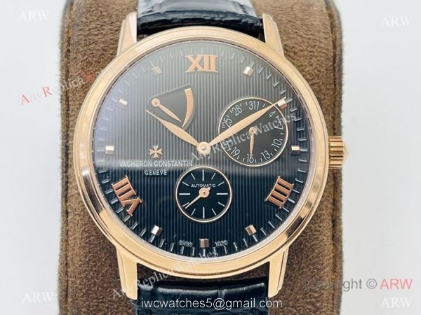 Swiss Grade 1 Clone Vacheron Constantin Patrimony Power reserve TWS Cal.1420 Rose Gold Black Watch Swiss Grade 1 Clone Vacheron Constantin Patrimony Power reserve TWS Cal.1420 Rose Gold Black Watch