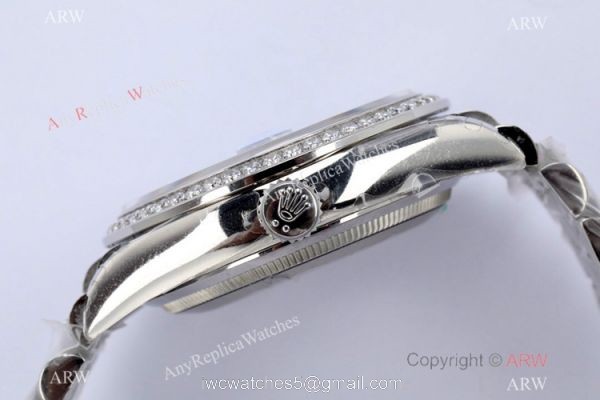 (EWF) Highest Quality Rolex Day-Date Wrist 36mm Silver Dial Center Diamond Band (EWF) Highest Quality Rolex Day-Date Wrist 36mm Silver Dial Center Diamond Band