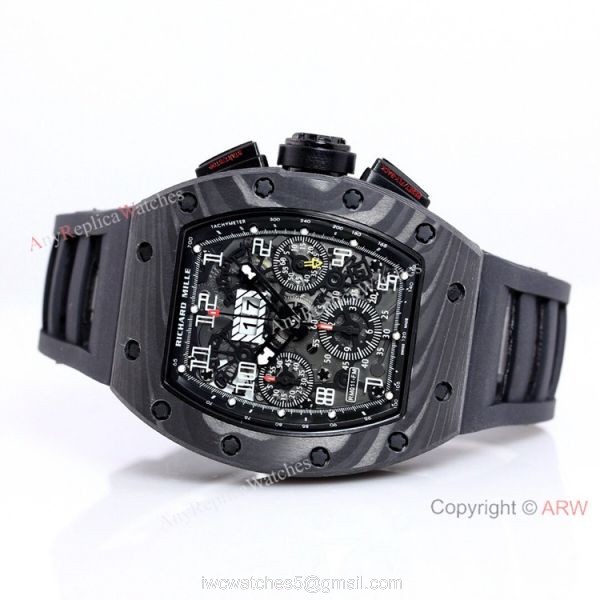 All Black Richard Mille Rm011-Fm Carbon Fiber Watch Black Rubber Band Best Replica All Black Richard Mille Rm011-Fm Carbon Fiber Watch Black Rubber Band Best Replica