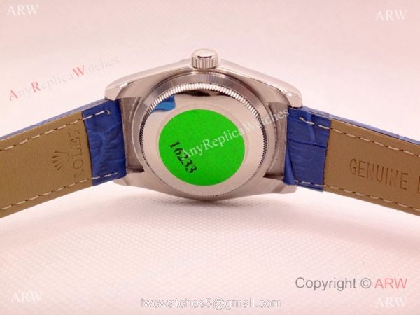 Low Price Replica Rolex Day-Date Blue Face Blue Leather Strap Watch 36mm Low Price Replica Rolex Day-Date Blue Face Blue Leather Strap Watch 36mm
