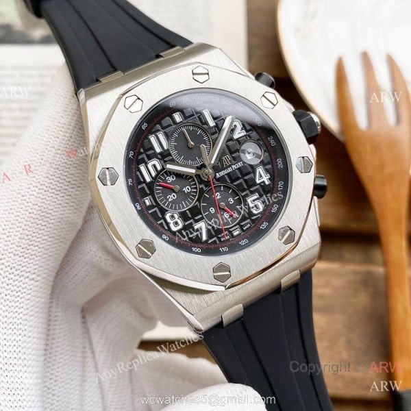 Knockoff Audemars Piguet Royal Oak Offshore 26470 Watches SS White Rubber Strap Automatic Knockoff Audemars Piguet Royal Oak Offshore 26470 Watches SS White Rubber Strap Automatic