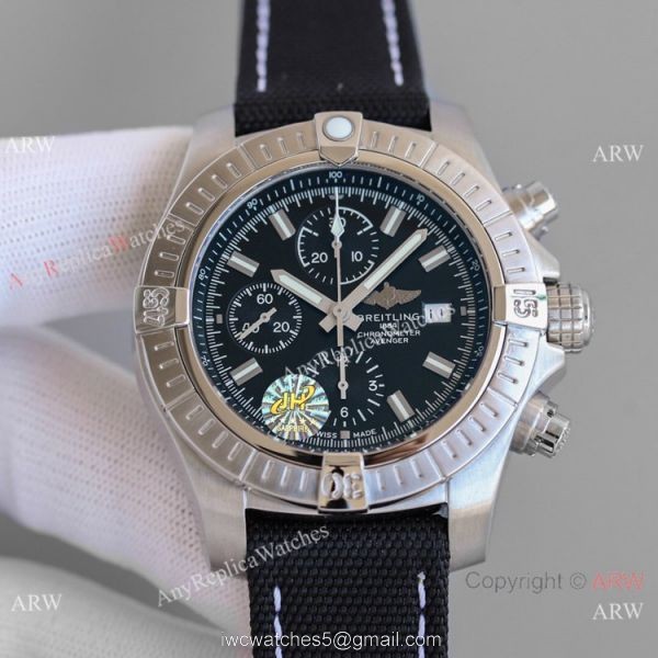 JH Factory Copy Breitling Avenger Chronograph 7750 Watch SS Black Dial 45mm JH Factory Copy Breitling Avenger Chronograph 7750 Watch SS Black Dial 45mm