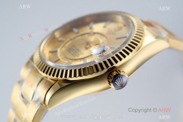 Super Clone AI Factory Rolex Sky Dweller 42mm 326938 Champagne Watch Super Clone AI Factory Rolex Sky Dweller 42mm 326938 Champagne Watch