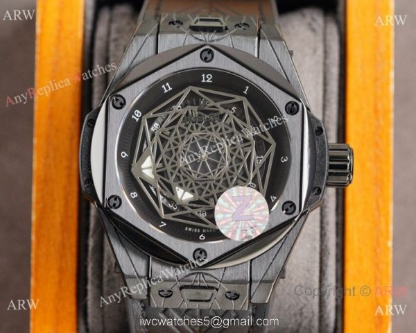 Z Factory Swiss Copy Hublot Sang Bleu Citizen Watch 45mm Solid Black Z Factory Swiss Copy Hublot Sang Bleu Citizen Watch 45mm Solid Black