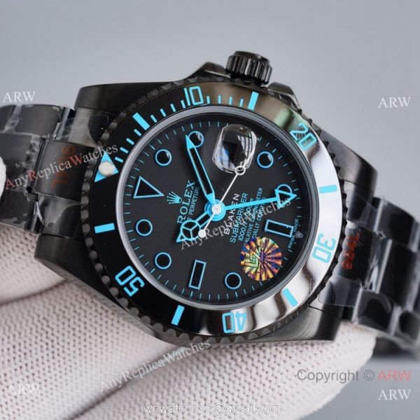 Swiss Copy Rolex Blaken Submariner Watch Blue Markers 40mm Swiss Copy Rolex Blaken Submariner Watch Blue Markers 40mm