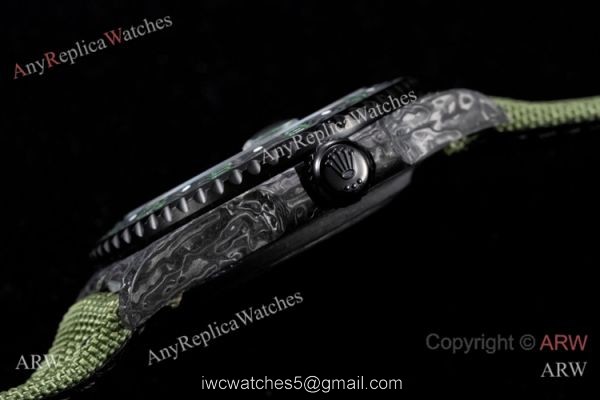 2021 Rolex DiW GMT-Master II Custom Watch JH Cal.3186 Forged Carbon Green Nylon Strap 2021 Rolex DiW GMT-Master II Custom Watch JH Cal.3186 Forged Carbon Green Nylon Strap