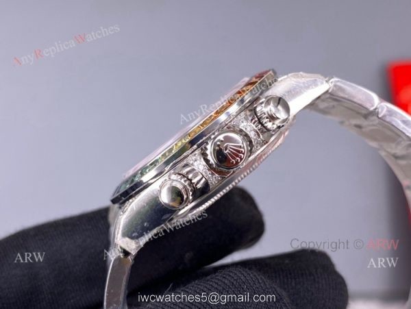 Noob Factory Cal.4130 Rolex Daytona Rainbow Pink Face Diamond Watches High Copy Noob Factory Cal.4130 Rolex Daytona Rainbow Pink Face Diamond Watches High Copy