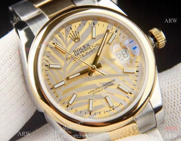 Rolex new Datejust 36 Gold Palm dial 2-Tone Oyster Bracelet Men 36mm Rolex new Datejust 36 Gold Palm dial 2-Tone Oyster Bracelet Men 36mm