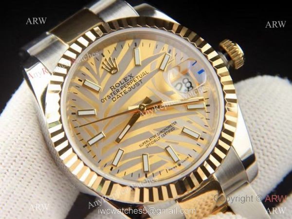 Rolex Datejust 36 Gold Palm Motif Dial Oyster Bracelet Replica Brand NEW Rolex Datejust 36 Gold Palm Motif Dial Oyster Bracelet Replica Brand NEW
