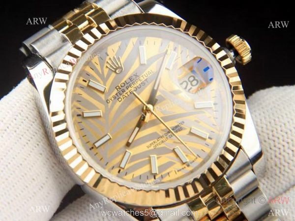 2021 Copy Rolex New Datejust 36 Gold Palm Motif Dial Jubilee Watch 2021 Copy Rolex New Datejust 36 Gold Palm Motif Dial Jubilee Watch