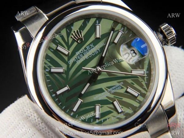 Rolex new Datejust 36 Olive Green Palm dial SS Oyster Bracelet AAA Copy Rolex new Datejust 36 Olive Green Palm dial SS Oyster Bracelet AAA Copy