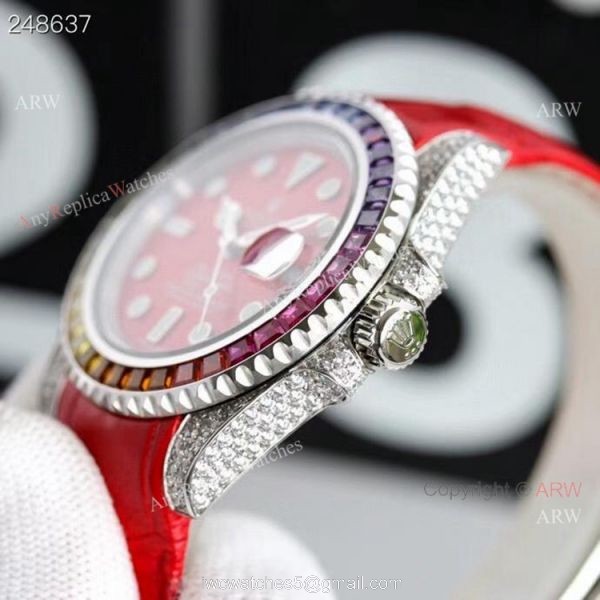 New Blaken Rolex Submariner Red Dial Rainbow Bezel Swiss Replica Watches 40mm New Blaken Rolex Submariner Red Dial Rainbow Bezel Swiss Replica Watches 40mm