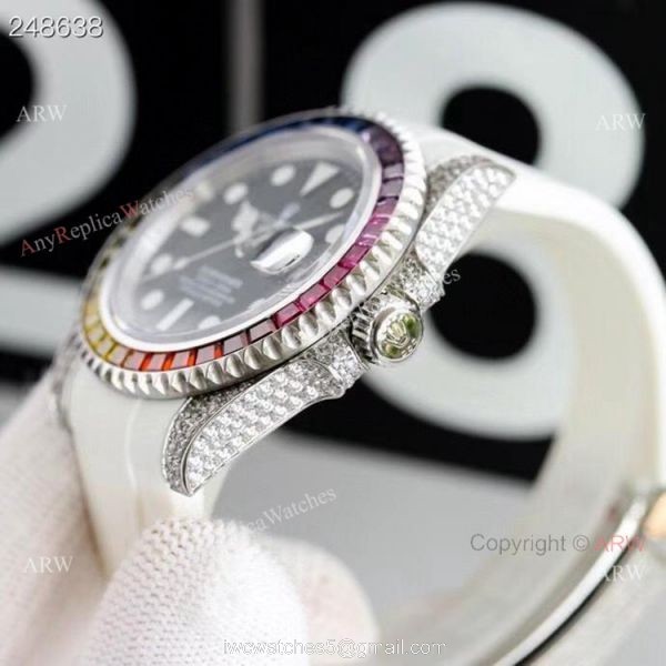 New Rolex Submariner Rainbow Bezel Black Dial Asia 2824 Replica Watches 40mm New Rolex Submariner Rainbow Bezel Black Dial Asia 2824 Replica Watches 40mm