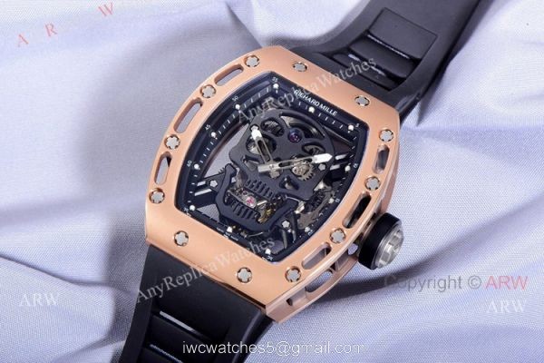 JB Factory Richard Mille RM 52-01 Skull Tourbillon Watch Rose Gold High Copy JB Factory Richard Mille RM 52-01 Skull Tourbillon Watch Rose Gold High Copy