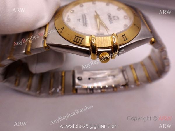 Copy Omega Constellation Two Tone White MOP Dial Watch Men Copy Omega Constellation Two Tone White MOP Dial Watch Men