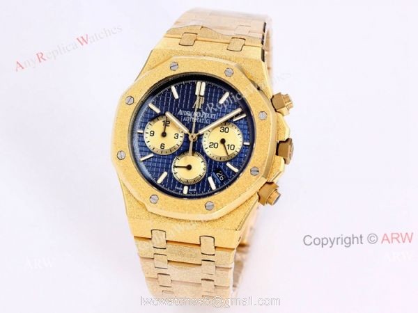 New Audemars Piguet Royal Oak Frosted Gold 41mm Green Dial Chronograph Watch Replica New Audemars Piguet Royal Oak Frosted Gold 41mm Green Dial Chronograph Watch Replica