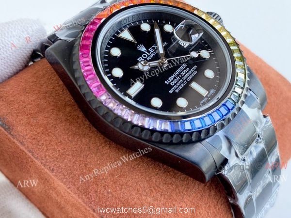 Blaken Rolex Submariner All Black Rainbow Watch 40mm Replica Asia 2836 Movement Blaken Rolex Submariner All Black Rainbow Watch 40mm Replica Asia 2836 Movement
