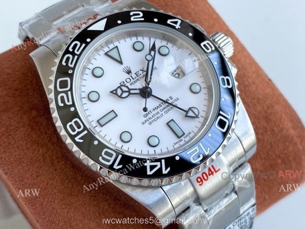 New TBLACK Rolex GMT-Master II Revenge White Face Stainless Steel Asia 2836 Replica Watch New TBLACK Rolex GMT-Master II Revenge White Face Stainless Steel Asia 2836 Replica Watch