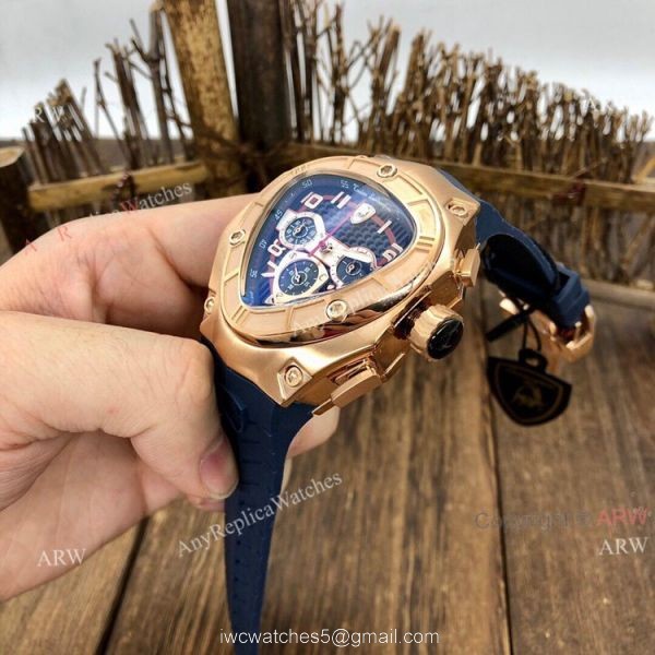 Quartz Tonino Lamborghini 124bbr Spyder 47mm Rose Gold Blue Rubber Band Knockoff Watch Quartz Tonino Lamborghini 124bbr Spyder 47mm Rose Gold Blue Rubber Band Knockoff Watch