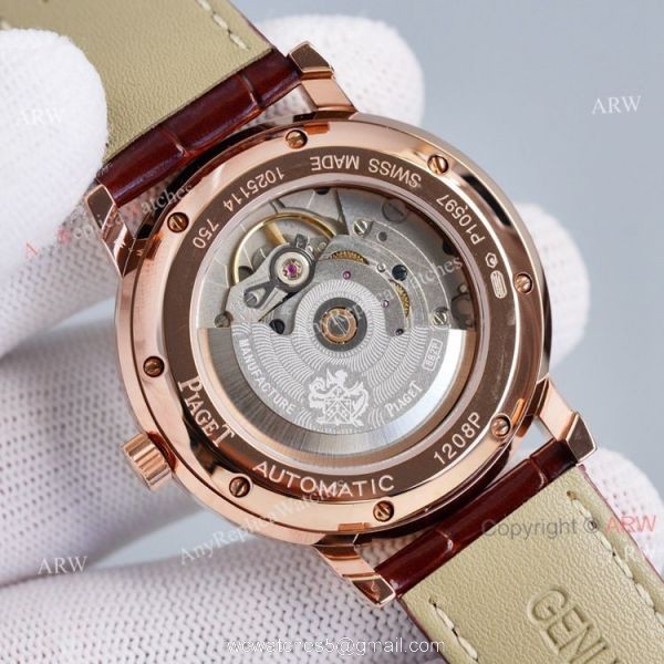 Swiss Grade Piaget Altiplano Black Face Brown Leather Strap Asia Swiss ETA2824 Clone Watch Swiss Grade Piaget Altiplano Black Face Brown Leather Strap Asia Swiss ETA2824 Clone Watch