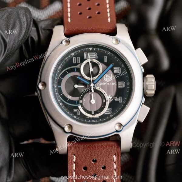 New Tag Heuer Carrera MP4-12C Chronograph Watch Black Dial Brown Leather Strap New Tag Heuer Carrera MP4-12C Chronograph Watch Black Dial Brown Leather Strap