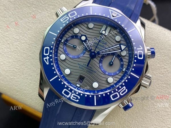 New OM Factory Omega Seamaster Diver 300m Grey Dial Blue Rubber Strap Replica Watch For Men New OM Factory Omega Seamaster Diver 300m Grey Dial Blue Rubber Strap Replica Watch For Men