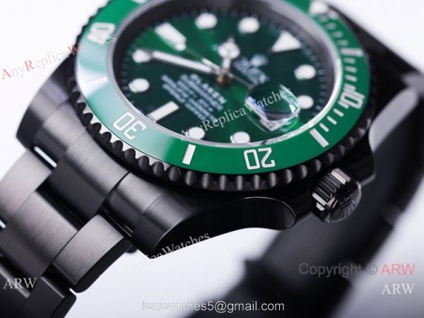 V9 Factory 1:1 Rolex Blaken Hulk Submariner Watch Cal.2824 Green Dial PVD Black Case V9 Factory 1:1 Rolex Blaken Hulk Submariner Watch Cal.2824 Green Dial PVD Black Case