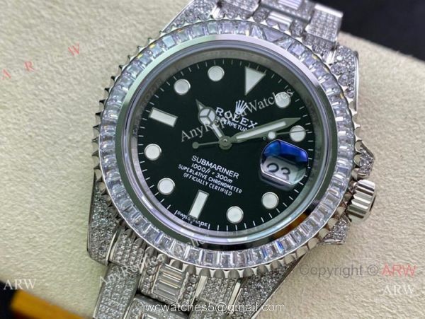 Swiss 2836 Rolex Submariner Iced Out Stainless Steel Watch Swiss Grade Rolex Watch Swiss 2836 Rolex Submariner Iced Out Stainless Steel Watch Swiss Grade Rolex Watch