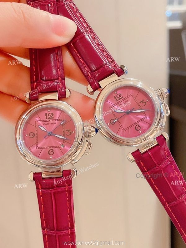 Knockoff Ladies Cartier Pasha Watch Fuchsia Dial Fuchsia Leather Strap Knockoff Ladies Cartier Pasha Watch Fuchsia Dial Fuchsia Leather Strap
