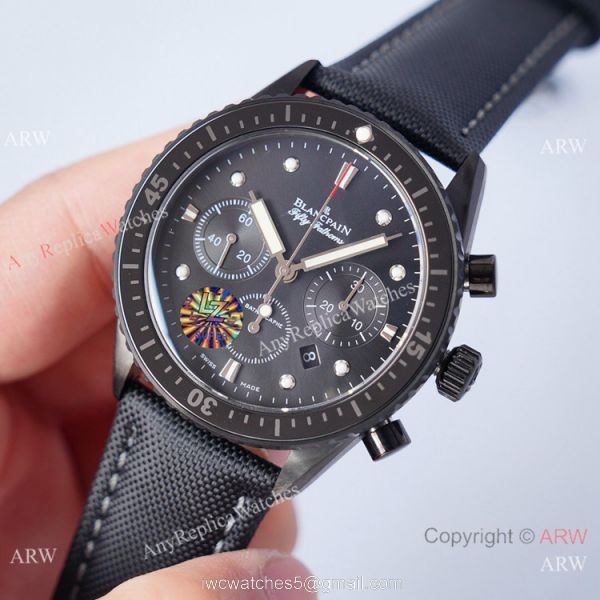 2021 Swiss Copy Blancpain Fifty Fathoms Bathyscaphe Chronographe Flyback Watch All Black 2021 Swiss Copy Blancpain Fifty Fathoms Bathyscaphe Chronographe Flyback Watch All Black