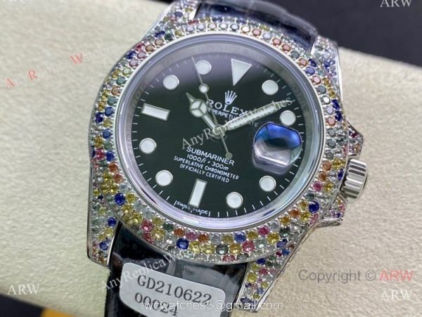 Swiss Quality Copy Rolex Submariner Limited Edition Watch Black Dial Rainbow Bezel Swiss Quality Copy Rolex Submariner Limited Edition Watch Black Dial Rainbow Bezel