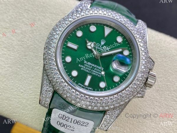 Swiss Quality Iced Out Rolex Submariner Limited Edition Watch Green Dial Swiss Quality Iced Out Rolex Submariner Limited Edition Watch Green Dial