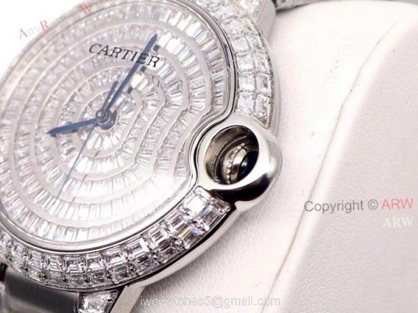 Iced Out Cartier Ballon Bleu 42mm Watch Stainless Steel Replica Watch Iced Out Cartier Ballon Bleu 42mm Watch Stainless Steel Replica Watch