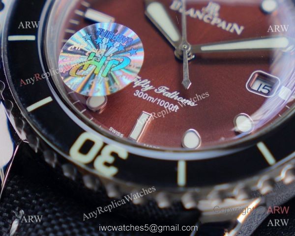 JH Replica Blancpain Fifty Fathoms Swiss Watch Stainless Steel Chocolate Dial 45mm JH Replica Blancpain Fifty Fathoms Swiss Watch Stainless Steel Chocolate Dial 45mm